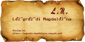 Légrádi Magdaléna névjegykártya